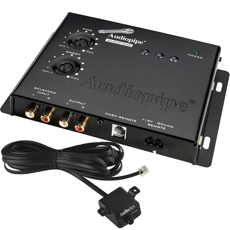 AudioPipe XV-BXP-SUB 15V Car Audio System Digital Sound Equalizer Epicenter Enhancer Restoration Signal Processor Bass Booster w/Remote Knob, Black - Image 1